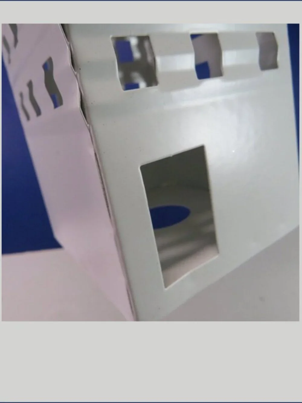 White Metal House Luminary Corrugated Metal Candle Holder Farmhouse Decor